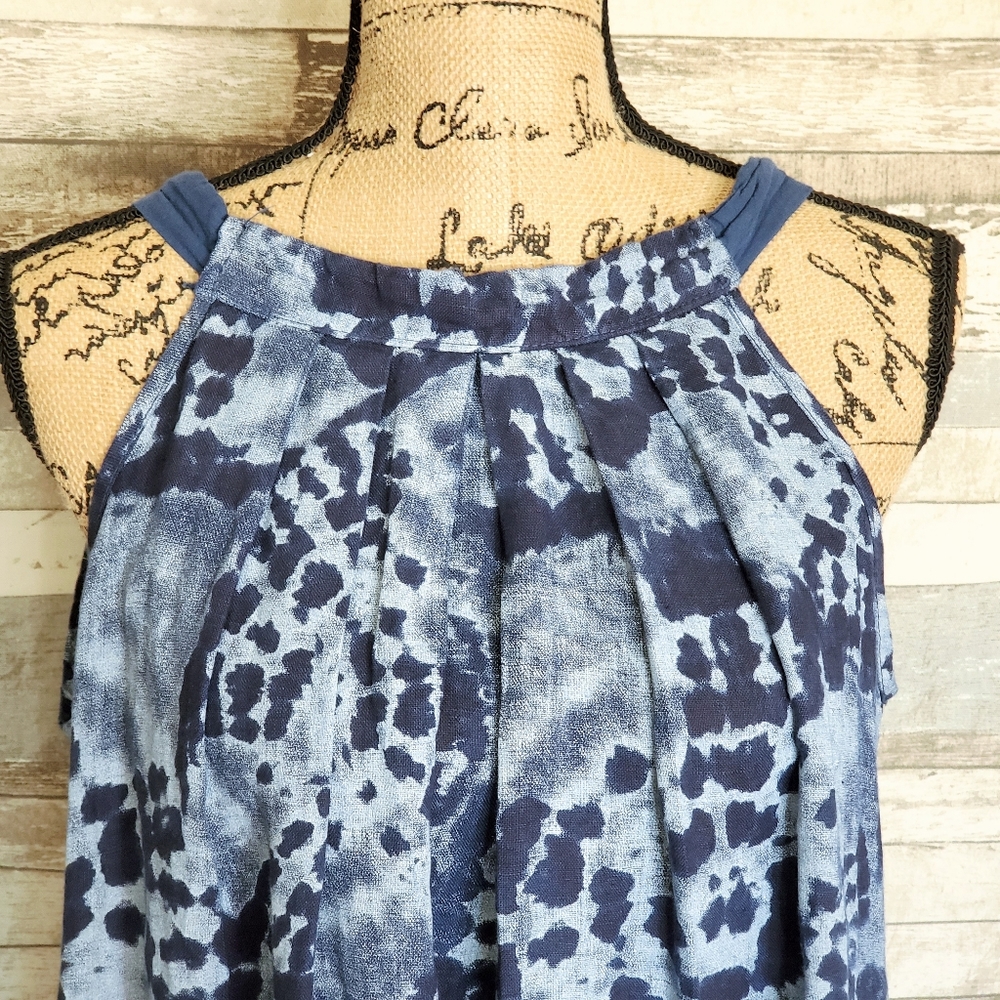 BELLAMBRA Women's Linen Halter Dress Blue Medium - Picture 7 of 15